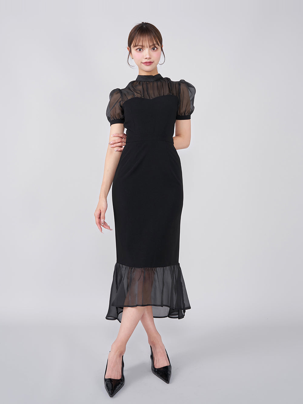 モデル：163cm（着用サイズ：FREE　着用カラー：BLK）