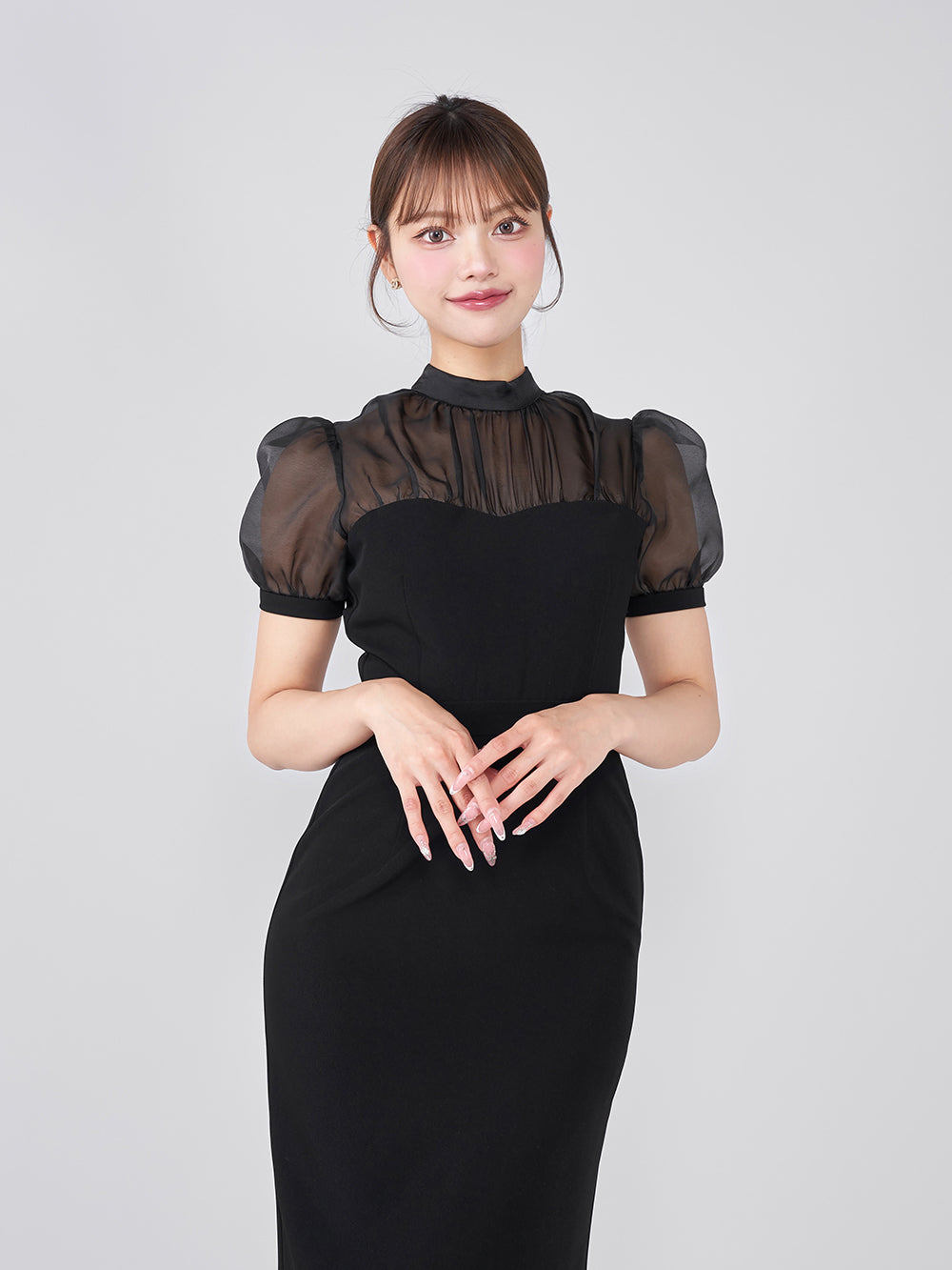 モデル：163cm（着用サイズ：FREE　着用カラー：BLK）