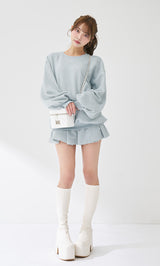 モデル：163cm（着用サイズ：FREE　着用カラー：SAX）