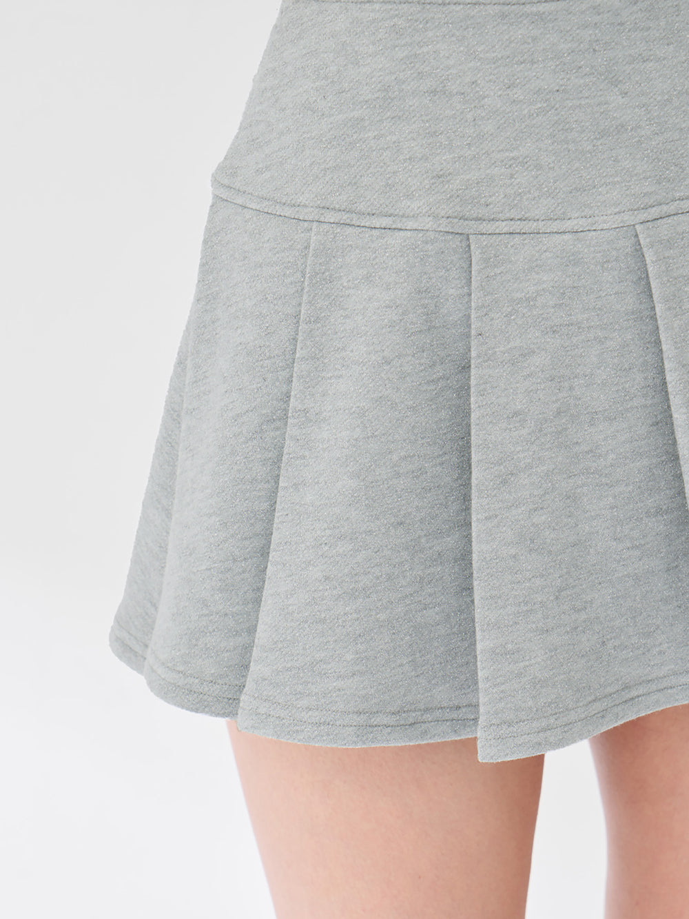 カラーラメスウェットプリーツミニスカート – Darich