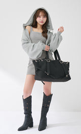 モデル：163cm（着用サイズ：FREE　着用カラー：GRY）