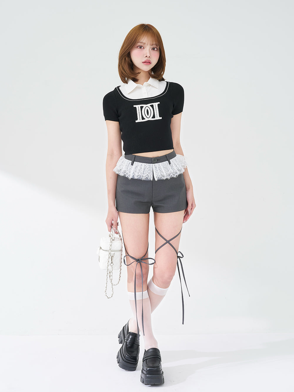 モデル：163cm（着用サイズ：FREE　着用カラー：BLK）