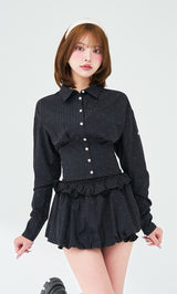 モデル：163cm（着用サイズ：FREE　着用カラー：BLK）