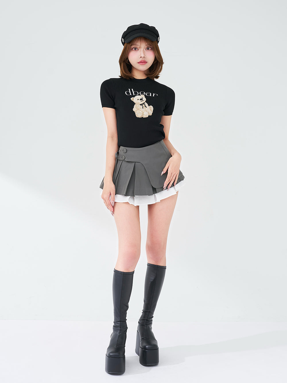 ダブルレイヤードプリーツミニスカート – Darich