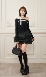 モデル：163cm（着用サイズ：FREE　着用カラー：BLK）