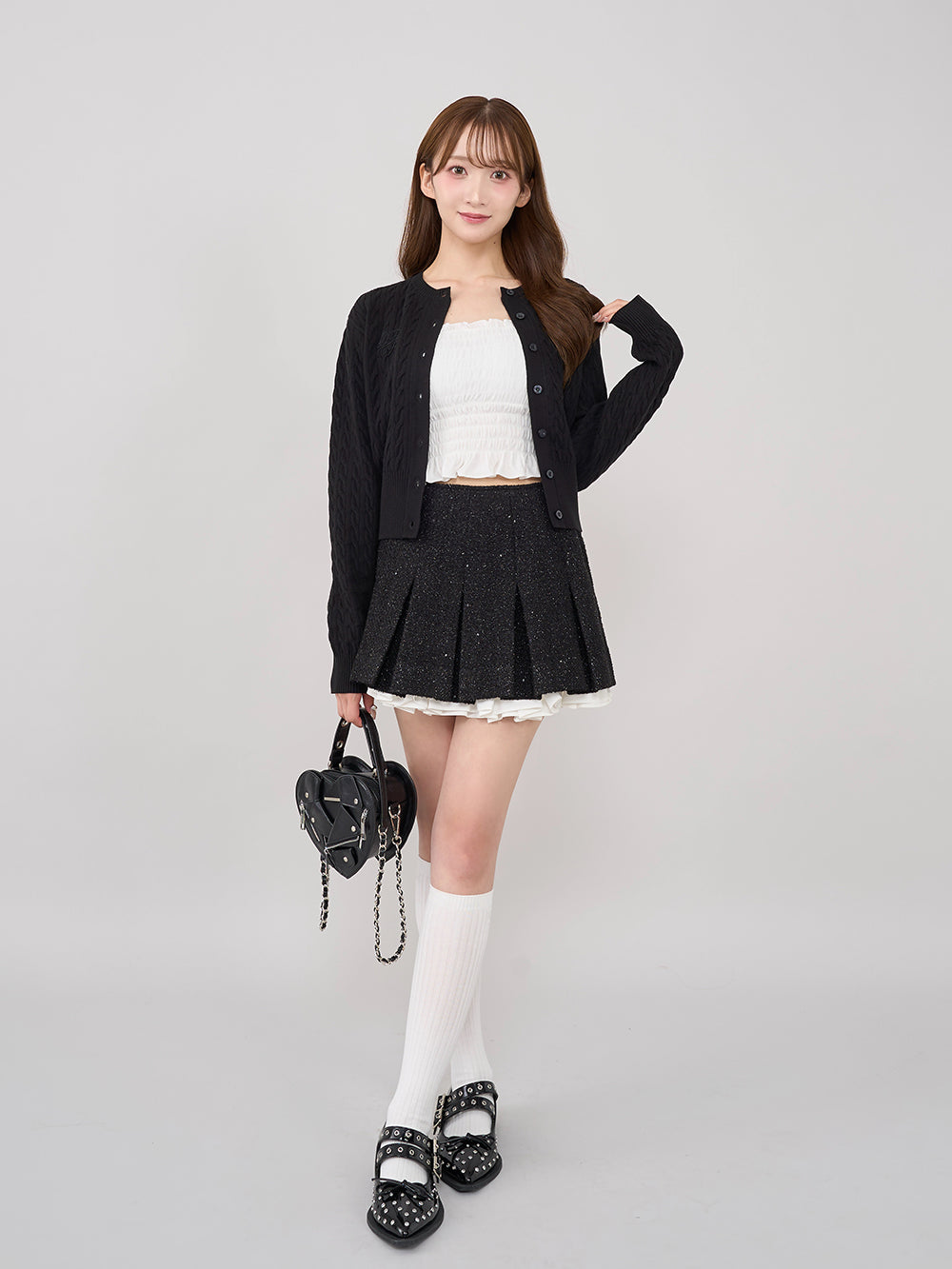 モデル：160cm（着用サイズ：S　着用カラー：BLK）