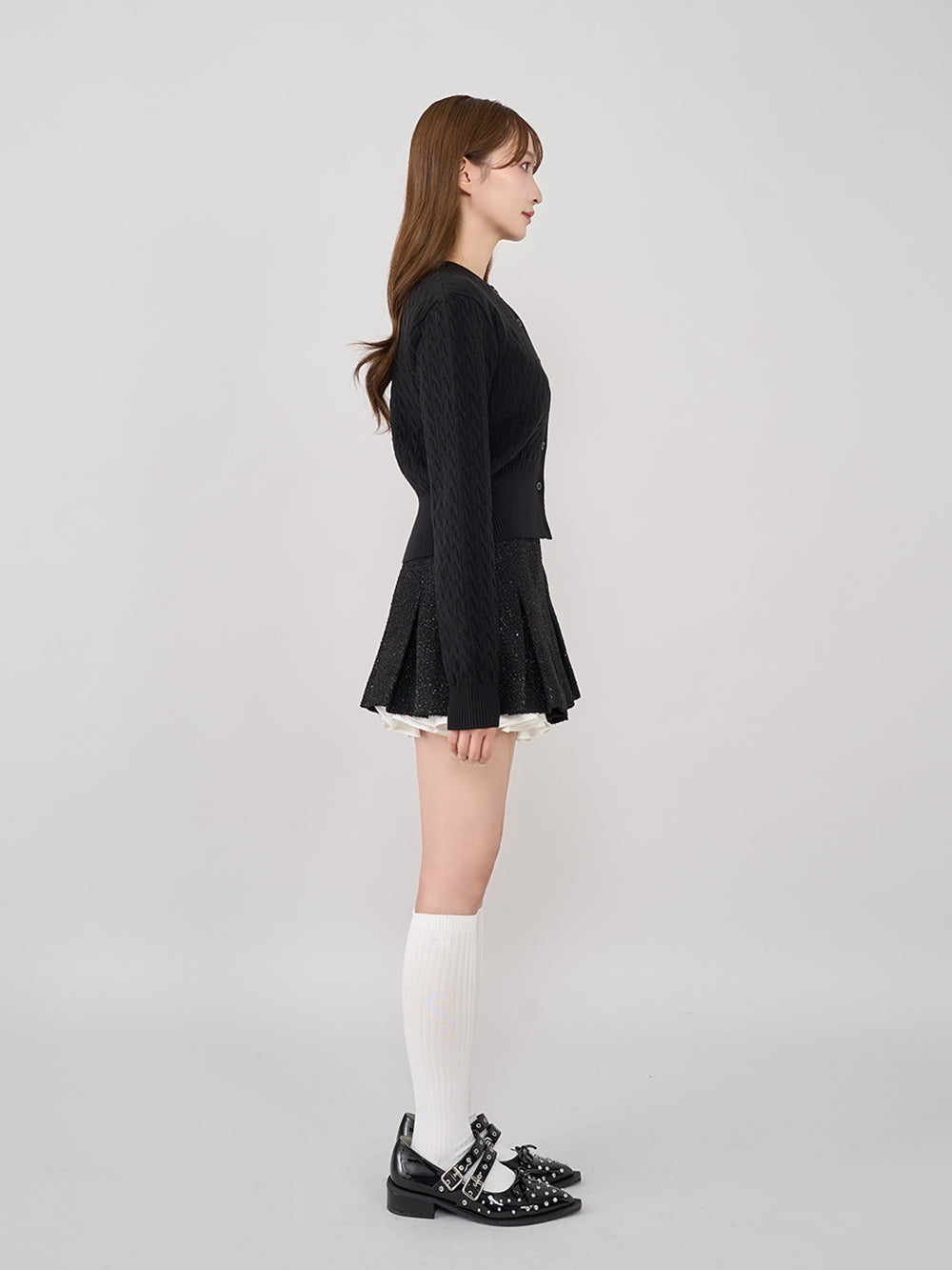 モデル：160cm（着用サイズ：S　着用カラー：BLK）
