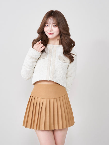 Line Leather Tweed Jacket