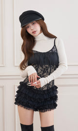 モデル：158cm（着用サイズ：FREE　着用カラー：BLK）