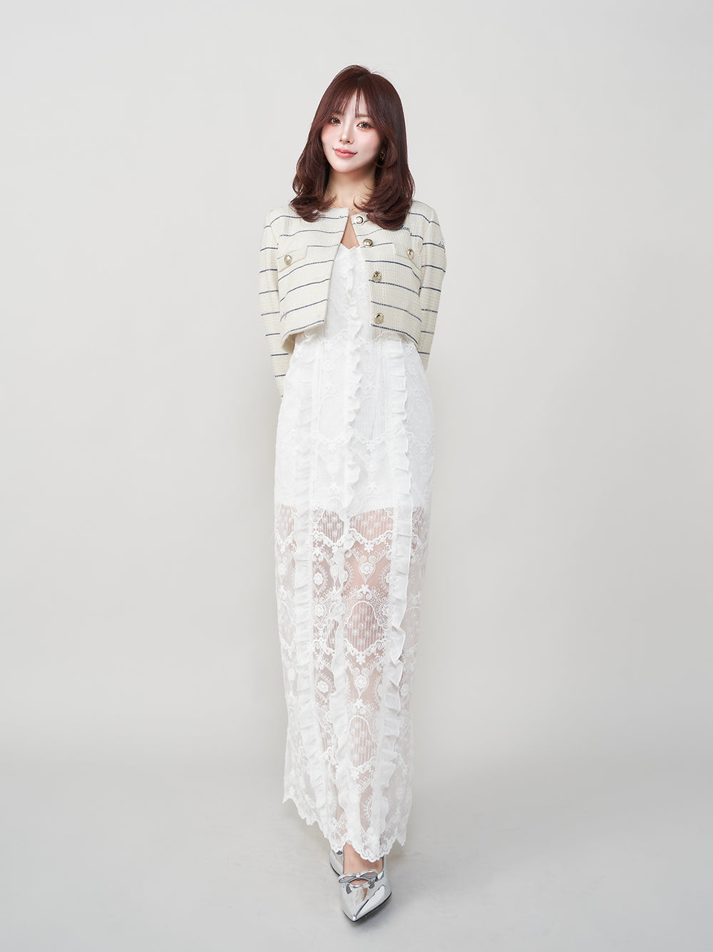モデル：158cm（着用サイズ：FREE　着用カラー：IVO）