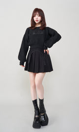 モデル：158cm（着用サイズ：S　着用カラー：BLK）