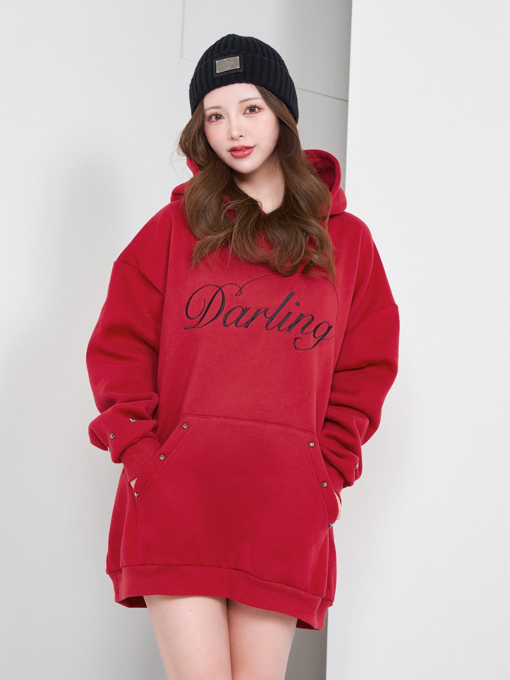 モデル：158cm（着用サイズ：FREE　着用カラー：RED）