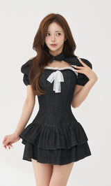 モデル：158cm（着用サイズ：FREE　着用カラー：BLK）