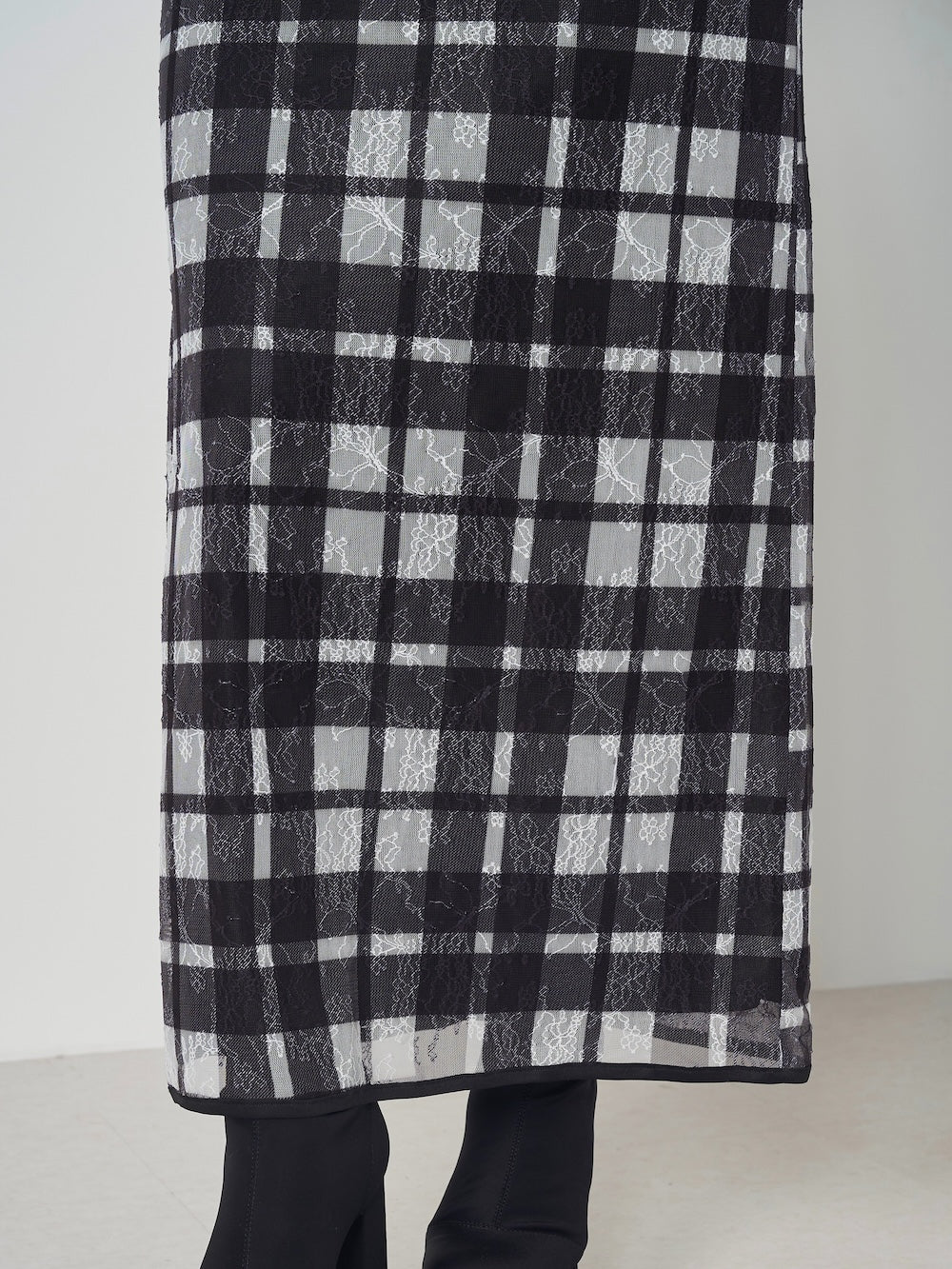 パイピングチェックレースロングワンピース – Darich (ダーリッチ)