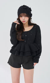 モデル：158cm（着用サイズ：FREE　着用カラー：BLK）