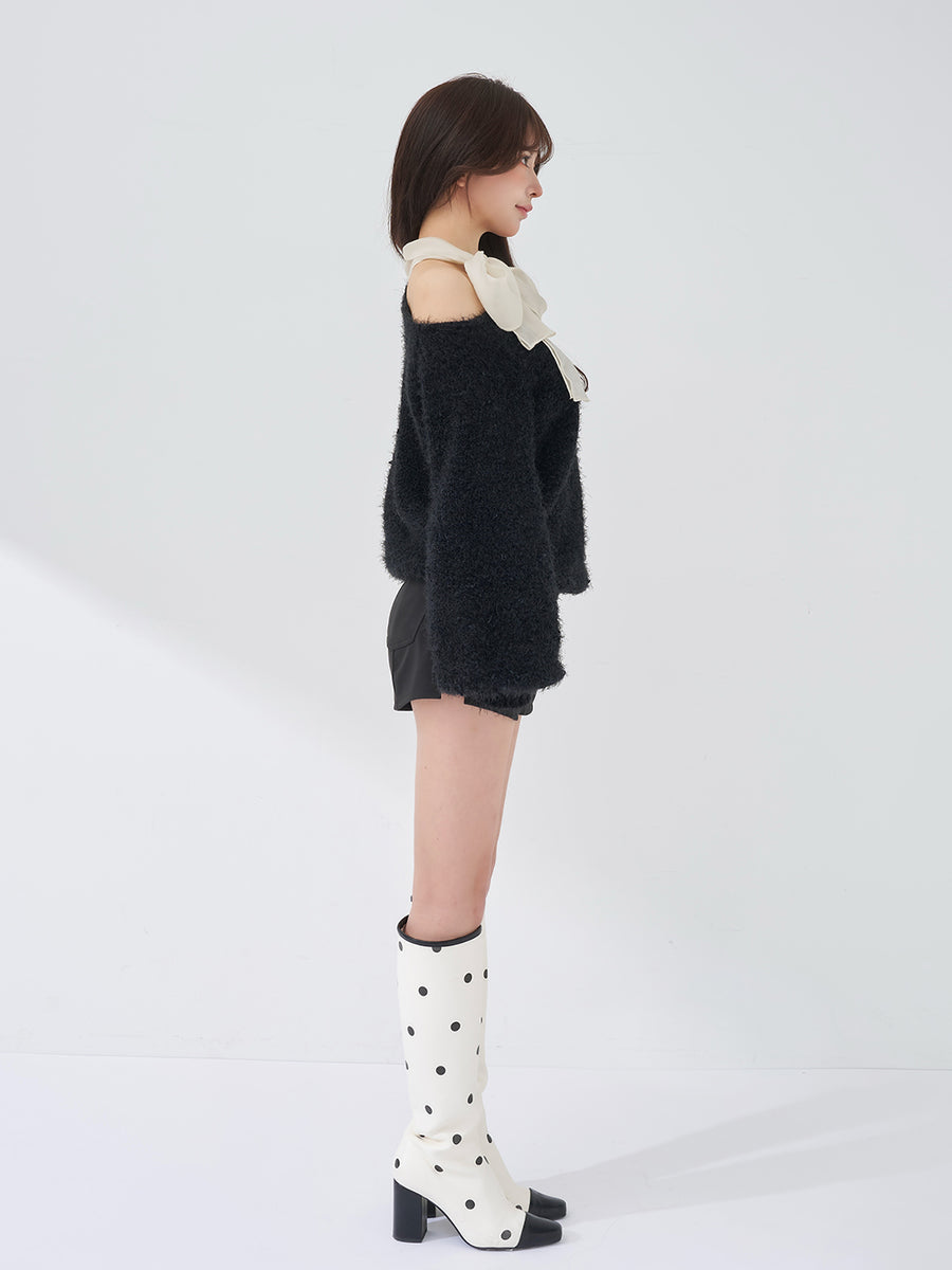 モデル：158cm（着用サイズ：FREE　着用カラー：BLK）