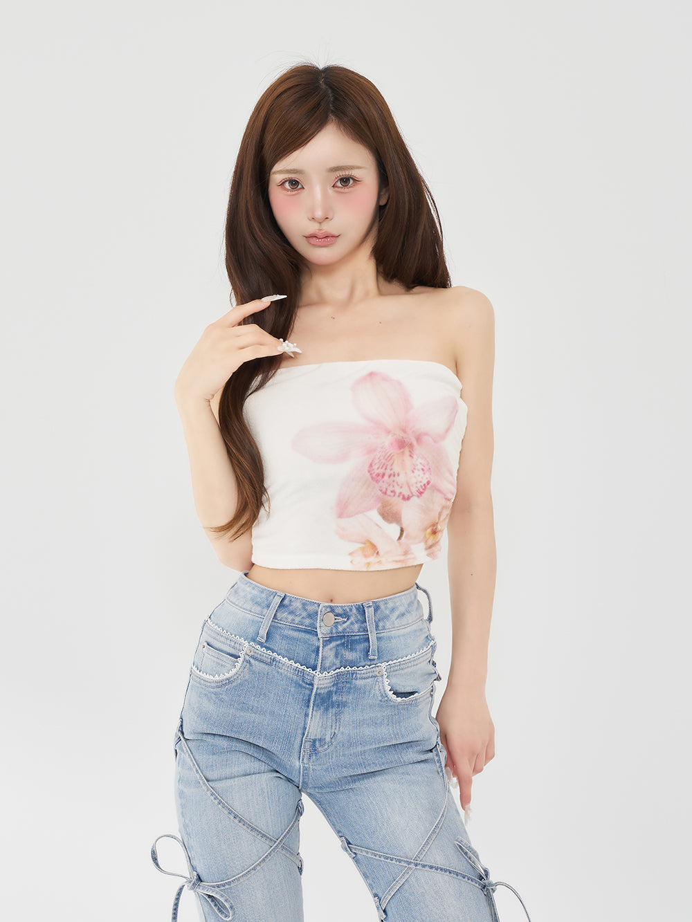 モデル：158cm（着用サイズ：FREE　着用カラー：WHT）