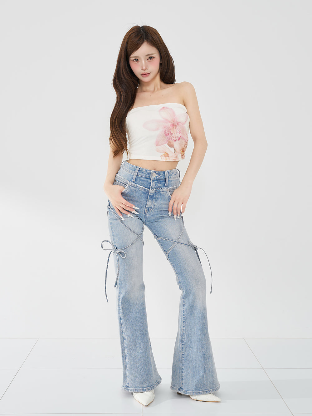 モデル：158cm（着用サイズ：FREE　着用カラー：WHT）