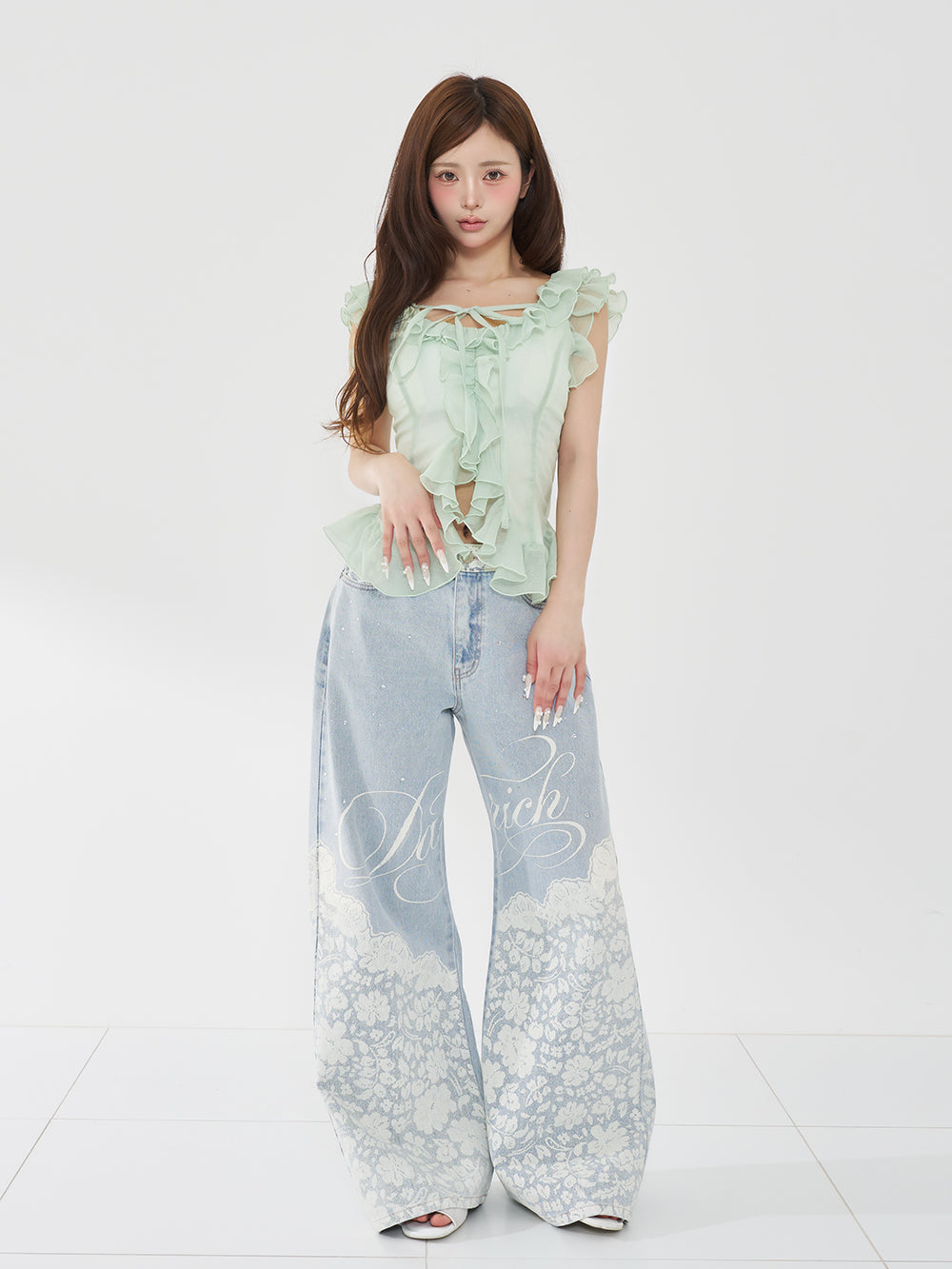 モデル：158cm（着用サイズ：FREE　着用カラー：MNT）