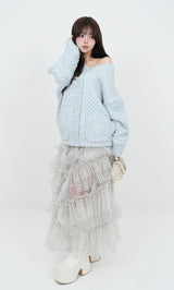 モデル：158cm（着用サイズ：FREE　着用カラー：SAX）