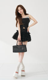モデル：158cm（着用サイズ：S　着用カラー：BLK）
