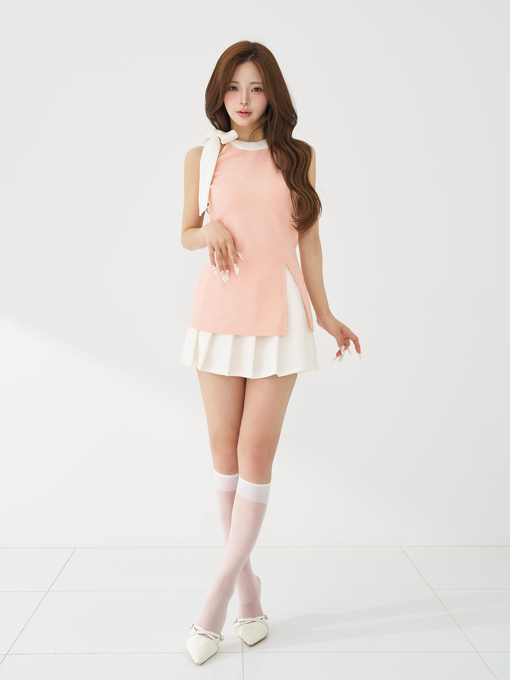モデル：158cm（着用サイズ：FREE　着用カラー：PNK）
