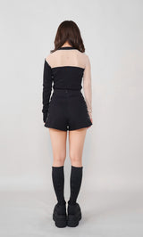 モデル：158cm（着用サイズ：S　着用カラー：BLK）