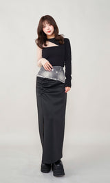 モデル：158cm（着用サイズ：S　着用カラー：BLK）