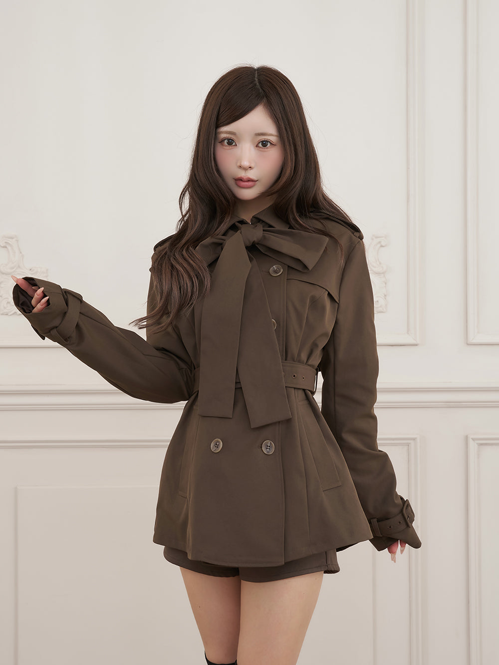 モデル：158cm（着用サイズ：FREE　着用カラー：BRN）