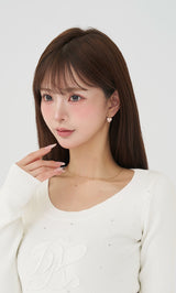 エンブロイダリーシグネチャーDRビジューニットトップス – Darich