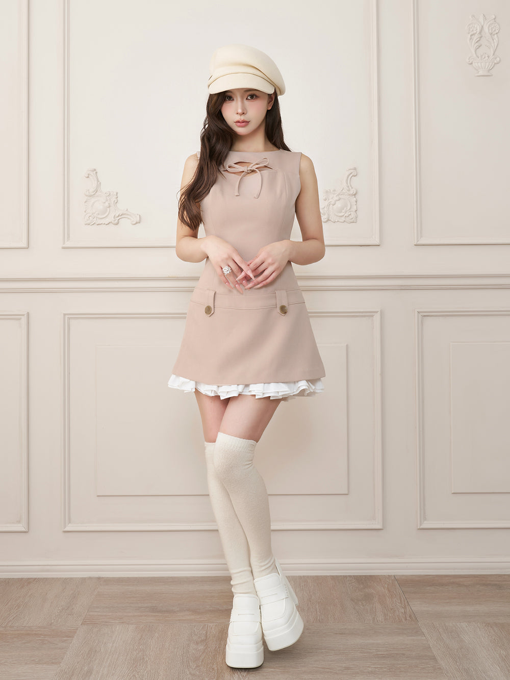 モデル：158cm（着用サイズ：FREE　着用カラー：PNK）