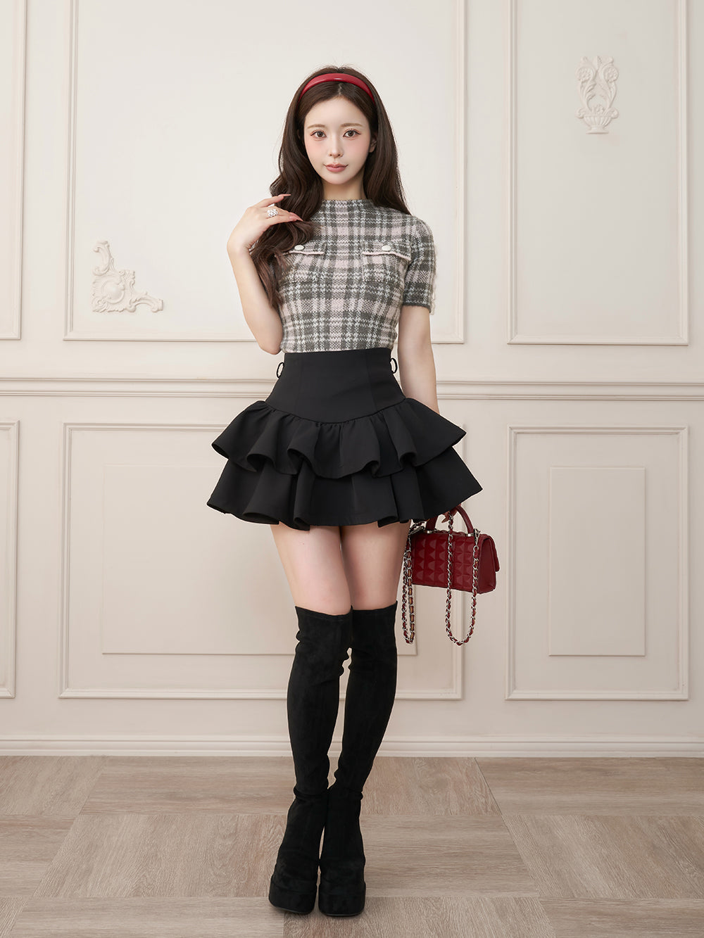 モデル：158cm（着用サイズ：FREE　着用カラー：GRY）