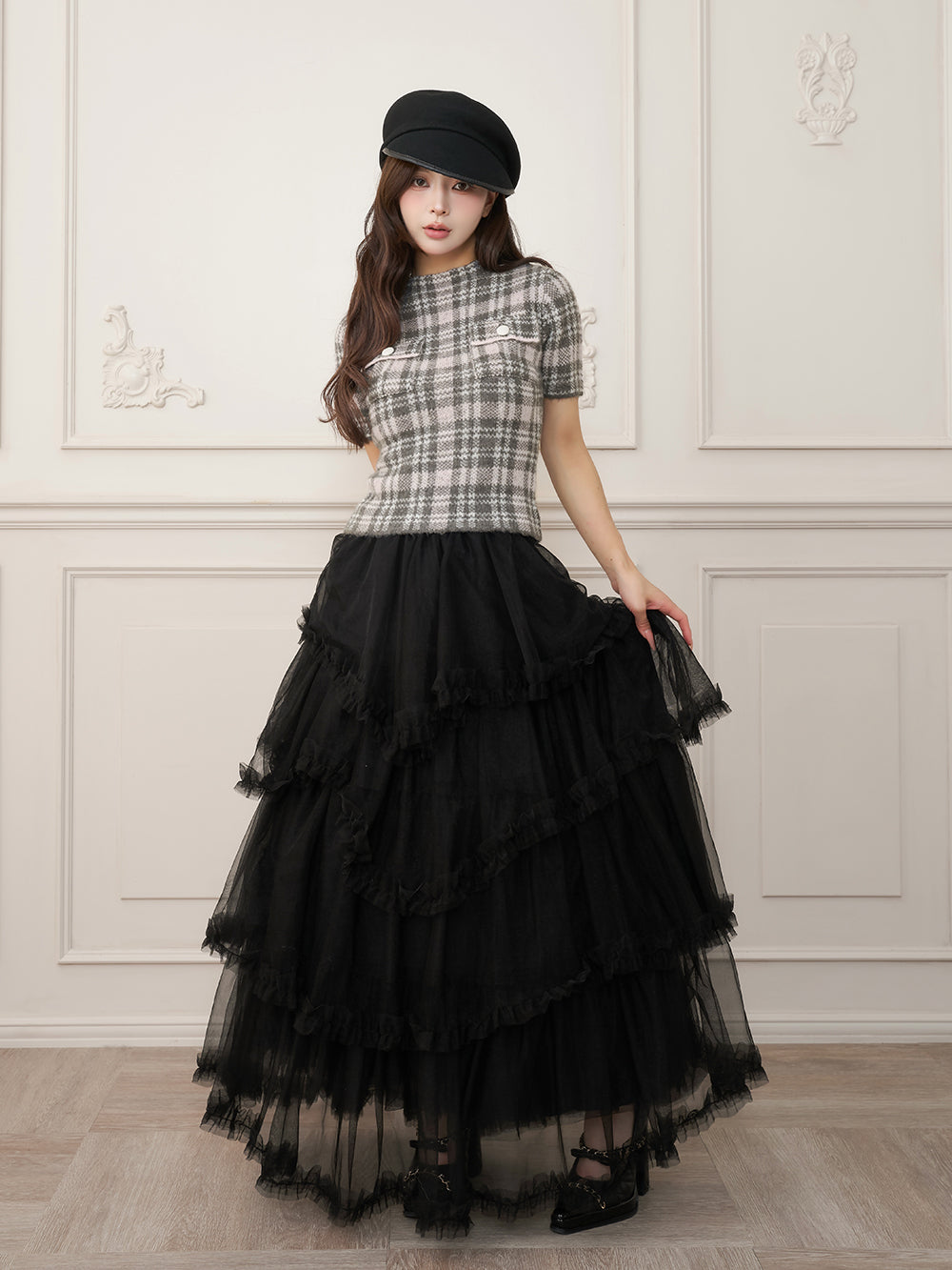 モデル：158cm（着用サイズ：FREE　着用カラー：GRY）