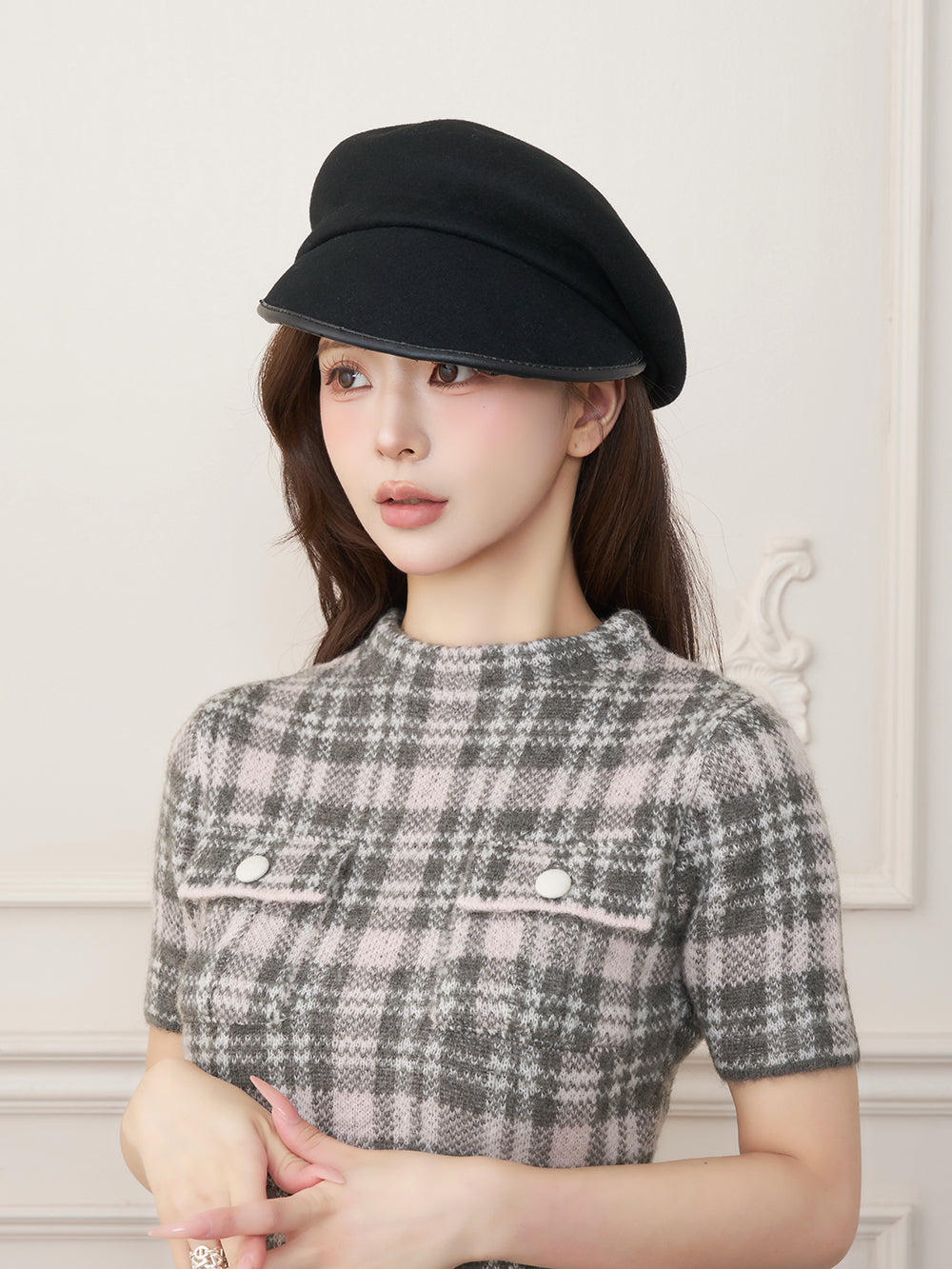 モデル：158cm（着用サイズ：FREE　着用カラー：GRY）