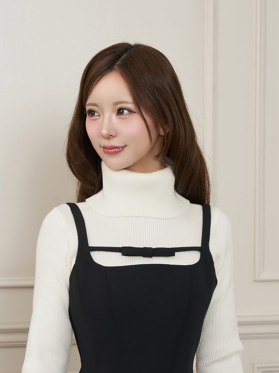 モデル：158cm（着用サイズ：FREE　着用カラー：BLK）
