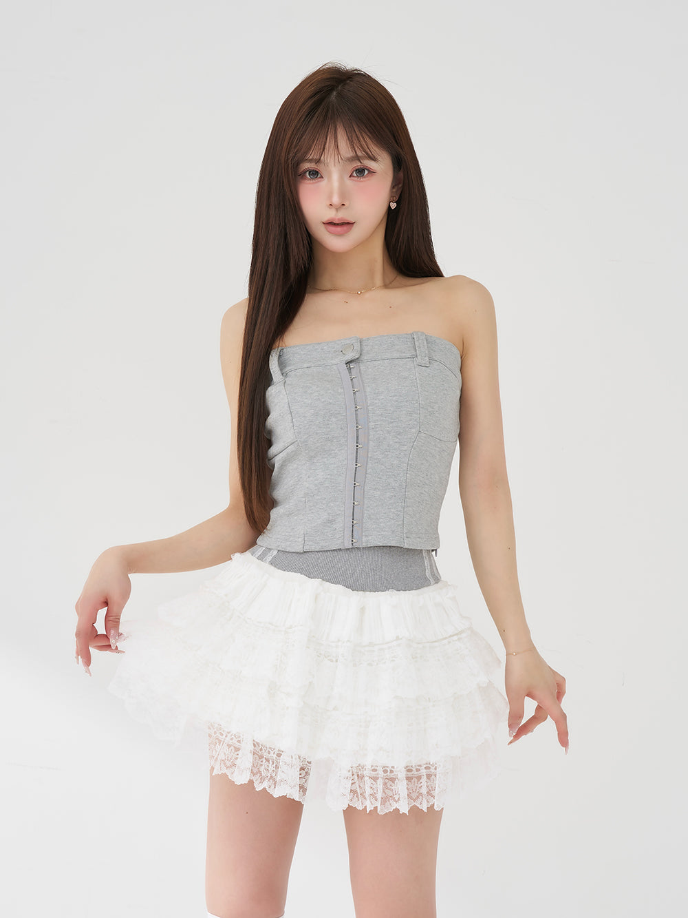 モデル：158cm（着用サイズ：FREE　着用カラー：GRY）