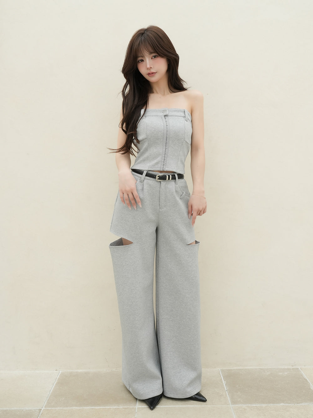 モデル：158cm（着用サイズ：FREE　着用カラー：GRY）