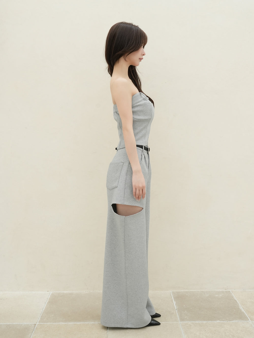 モデル：158cm（着用サイズ：FREE　着用カラー：GRY）
