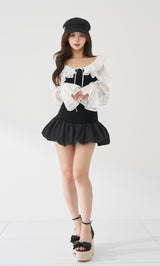モデル：158cm（着用サイズ：FREE　着用カラー：BLK）