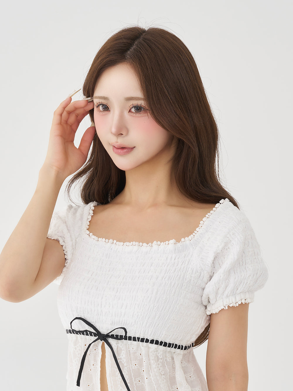モデル：158cm（着用サイズ：FREE　着用カラー：WHT）