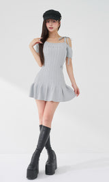 Darich♡ロゴケーブルワンショルニットミニワンピース♡ピンク♡FL ダーリッチ darich ロゴケーブルワンショルニットミニワンピース PNK F