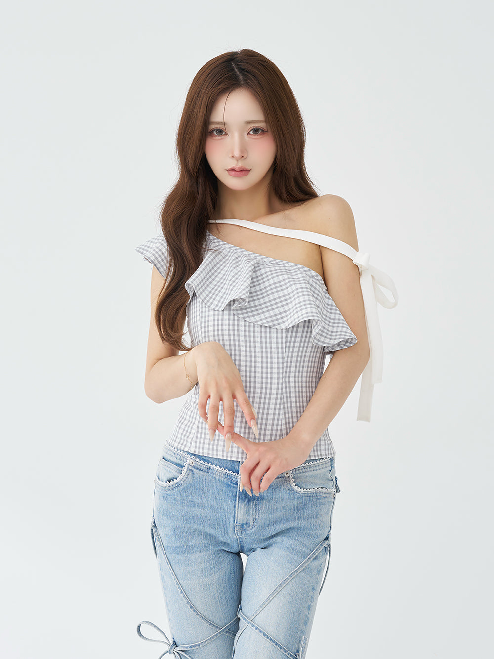 モデル：158cm（着用サイズ：FREE　着用カラー：GRY）