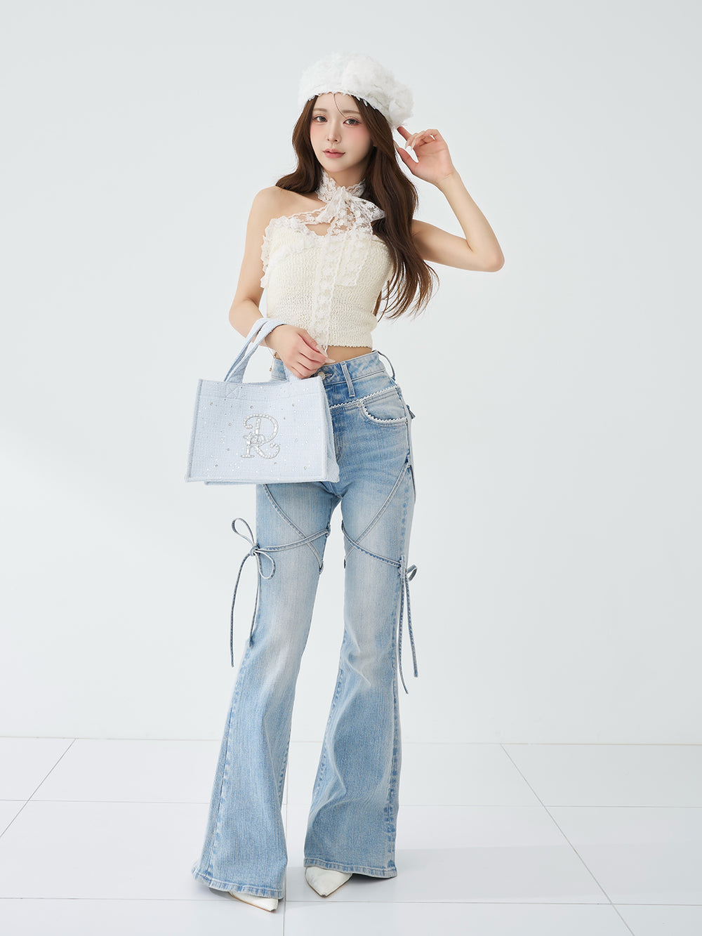 モデル：158cm（着用サイズ：FREE　着用カラー：IVO）