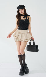 モデル：158cm（着用サイズ：FREE　着用カラー：BLK）