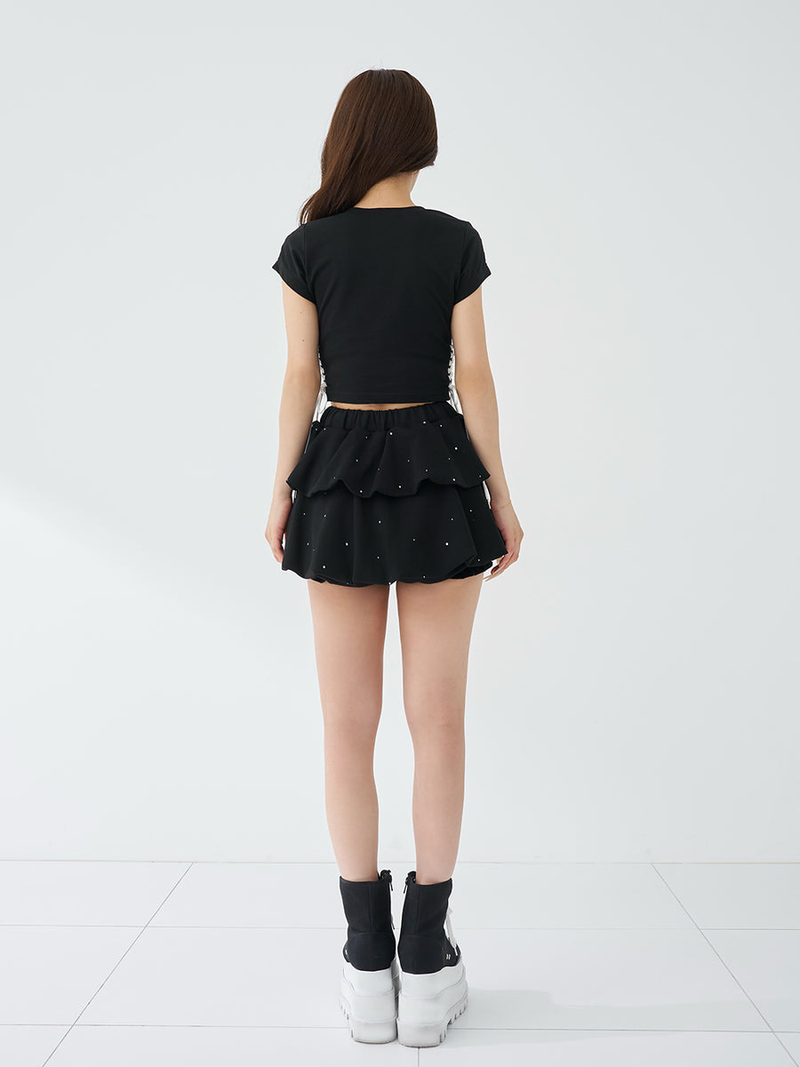 モデル：158cm（着用サイズ：FREE　着用カラー：BLK）