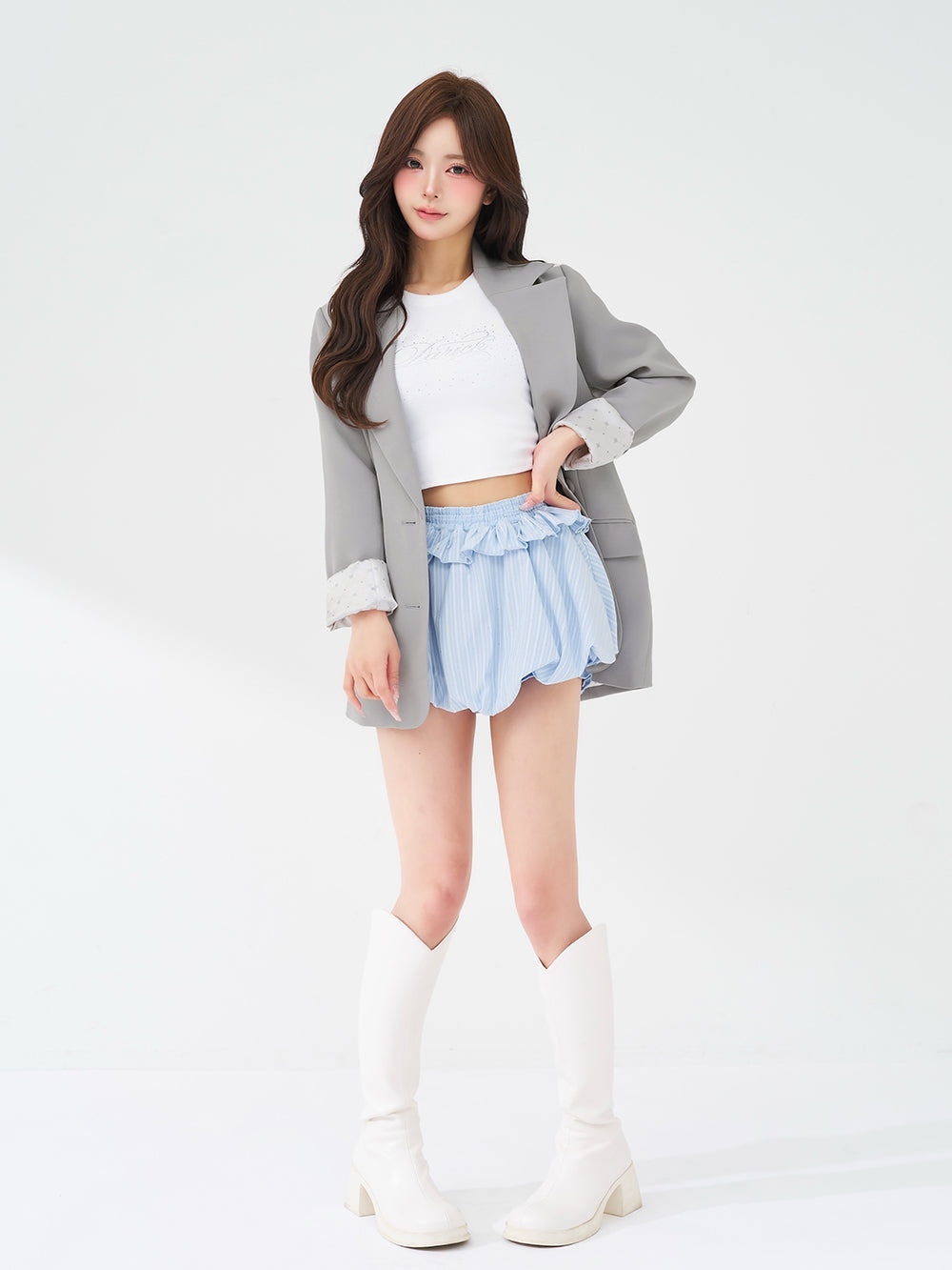 Darich ダーリッチ ビジューシャツバルーンミニセットアップ FL ビジューシャツバルーンミニセットアップ – Darich