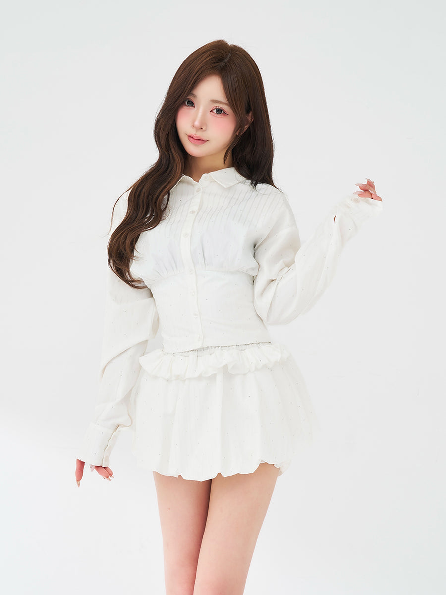 モデル：158cm（着用サイズ：FREE　着用カラー：WHT）