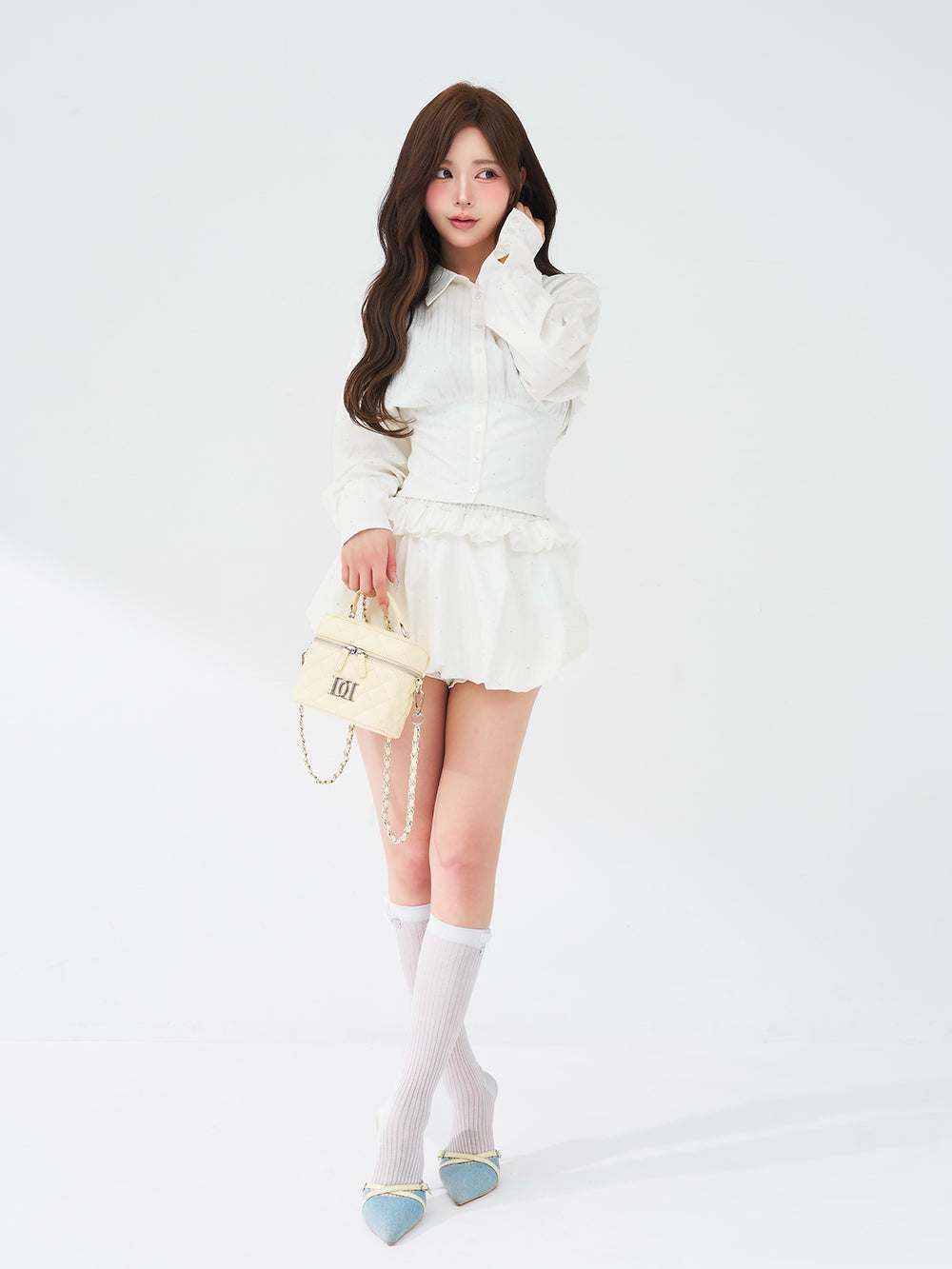 モデル：158cm（着用サイズ：FREE　着用カラー：WHT）