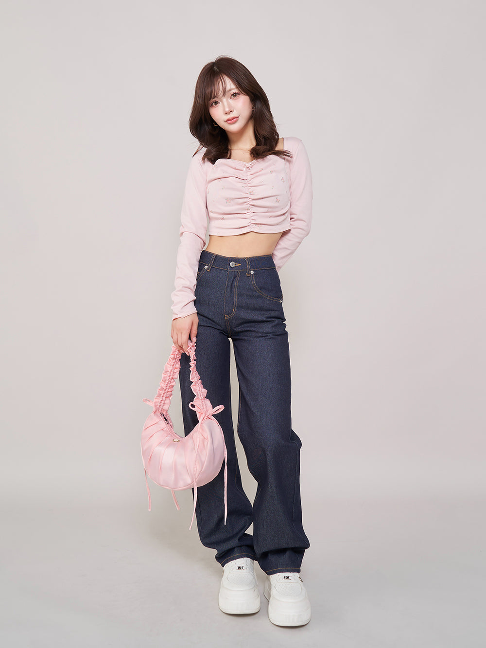 フラワーハンドルミニバッグ