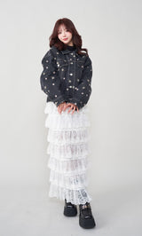モデル：158cm（着用サイズ：FREE　着用カラー：BLK）